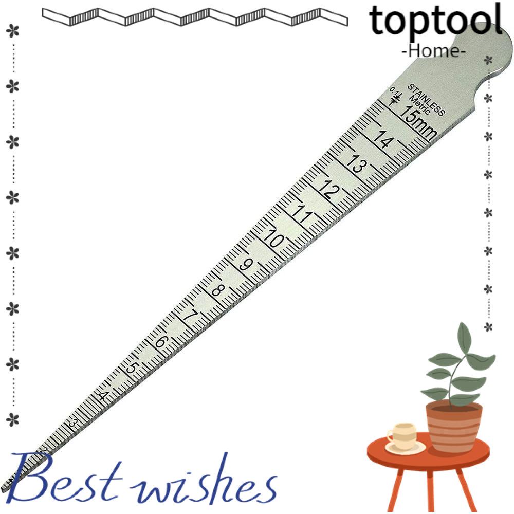 Hardware Craft TOPTOOL Wedge Feeler Gap Hole Stainless Steel Welding Gauge Measure Tool 1-15mm Taper Ruler Depth Clea... - Image 5