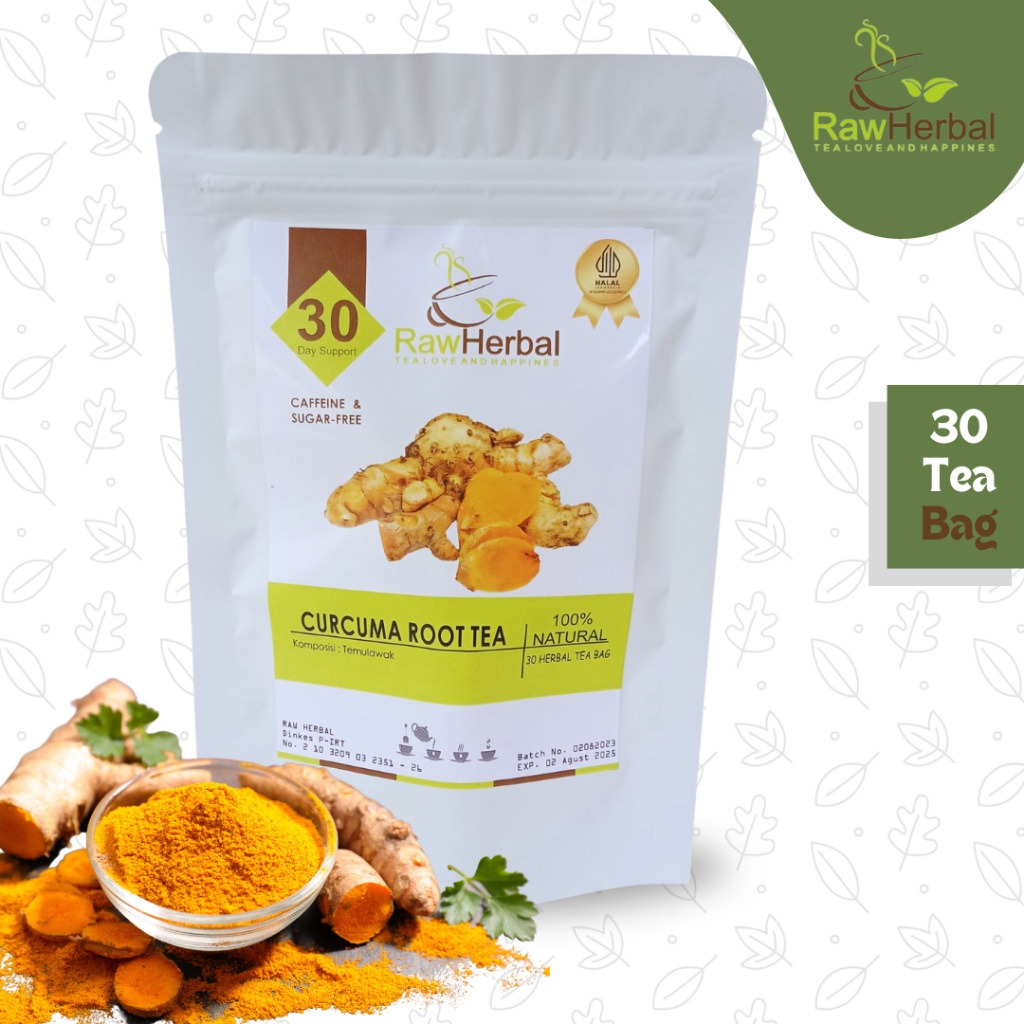 Travel Trendy Curcuma Root Tea : Teh Temulawak Pure 100% Organic 30 Bag x1 - Image 4