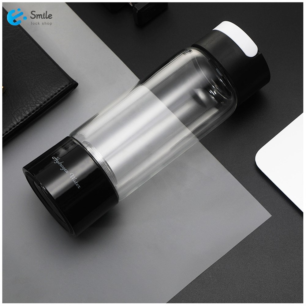 Self-Cleaning Hydrogen Water Ionizer Bottle with Breathable H2 Gas and 380ml Capacity