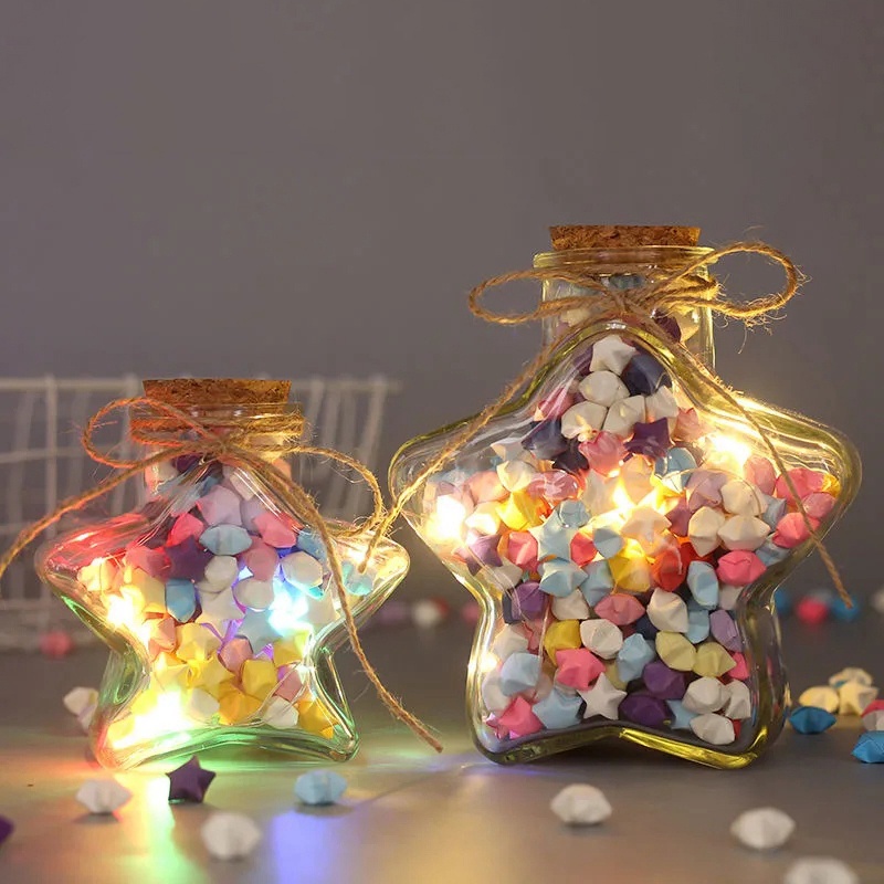 Star origami Bottle DIY Wishing Bottle Star Origami Student Birthday Gift Paper Strips