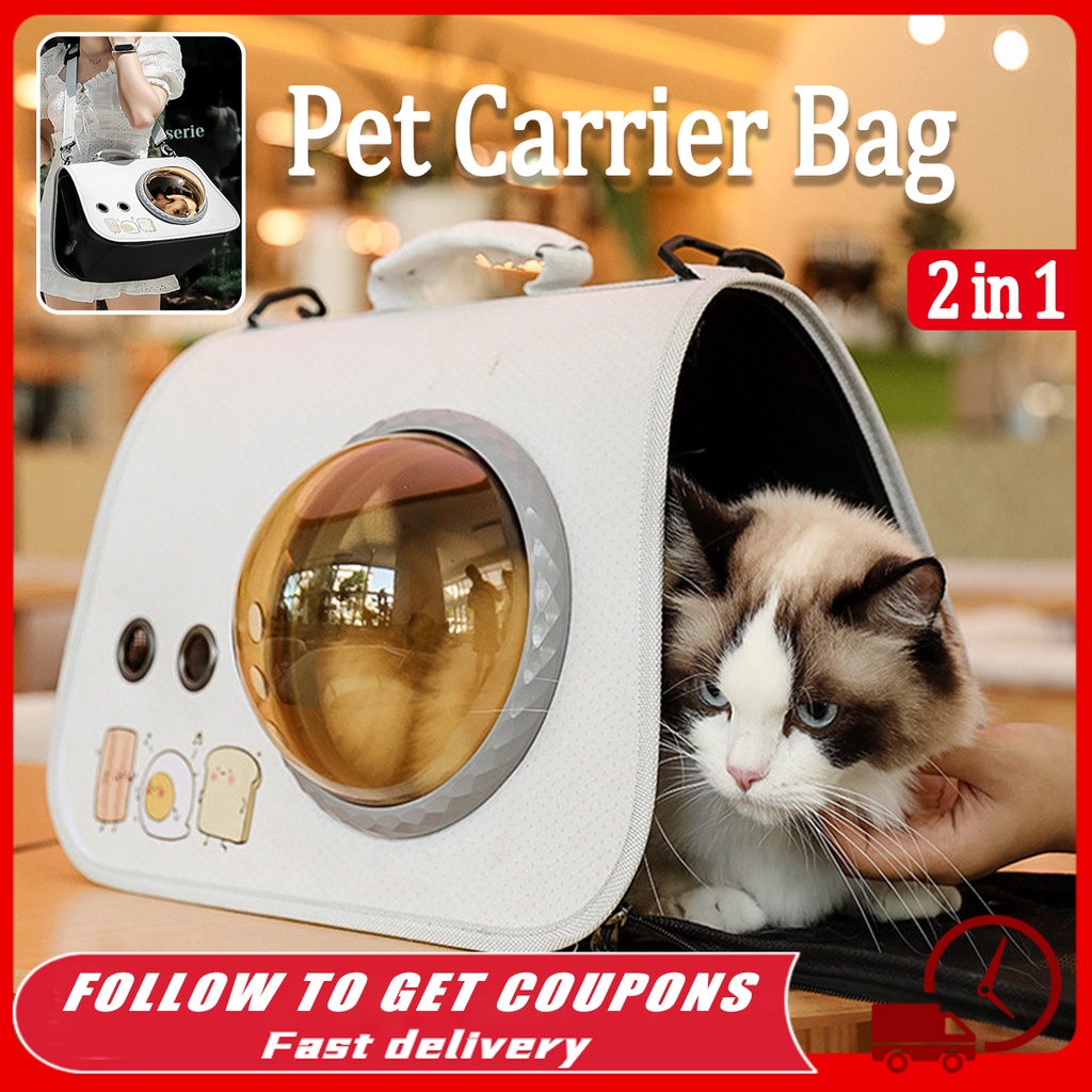 Pet Carrier Bag Dog Cat Bag Travel Essentials Foldable Portable Washable Beg Kucing Besar 宠物背包