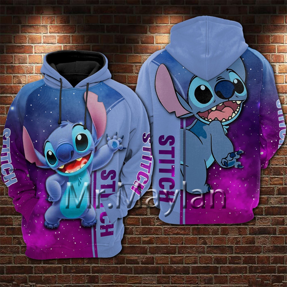 Multi Have New Cute Anime Stitch Jacket Streetwear Hoodies Hip Hop Kawaii Hood Sweatshirts Mens Hipster Clothes 3D Re... - Image 3