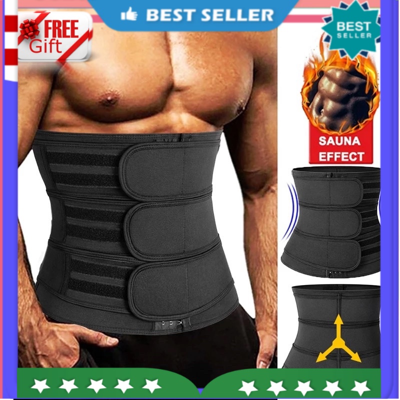 girdle Waist Fitness Slimming Belt Postpartum Recovery Power Body  ShapersTrainer Trimmer Sport Gym Hot Suana Sweating Fat Burning Wrap Sports  & Outdoor ready stock Blue S