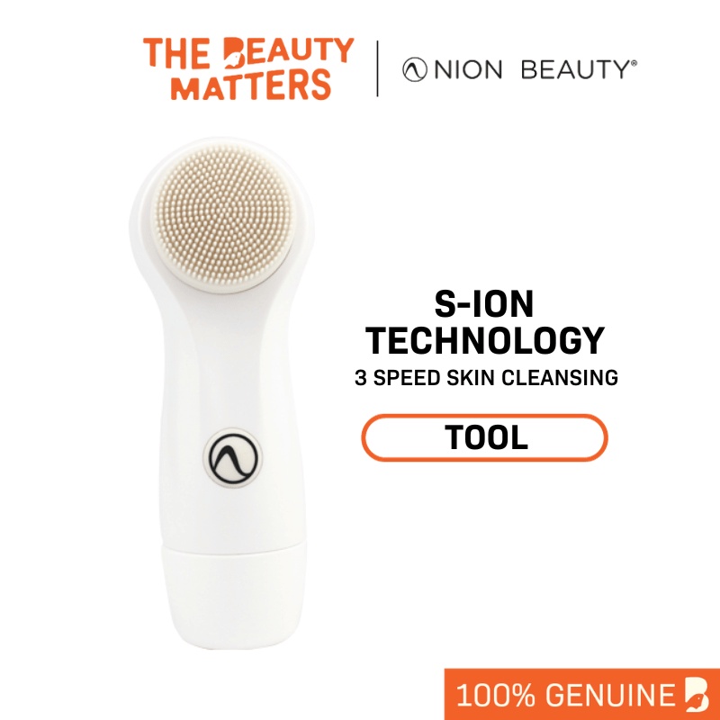 Nion Beauty Express Silicon Facial Brush- White- S-ion Technology® Silicon Tip