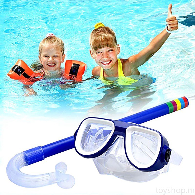 【hot】Kids Diving Goggle Mask Breathing Tube Shockproof Anti-fog Swimming Band Snorkeling Underwater Accessories Set