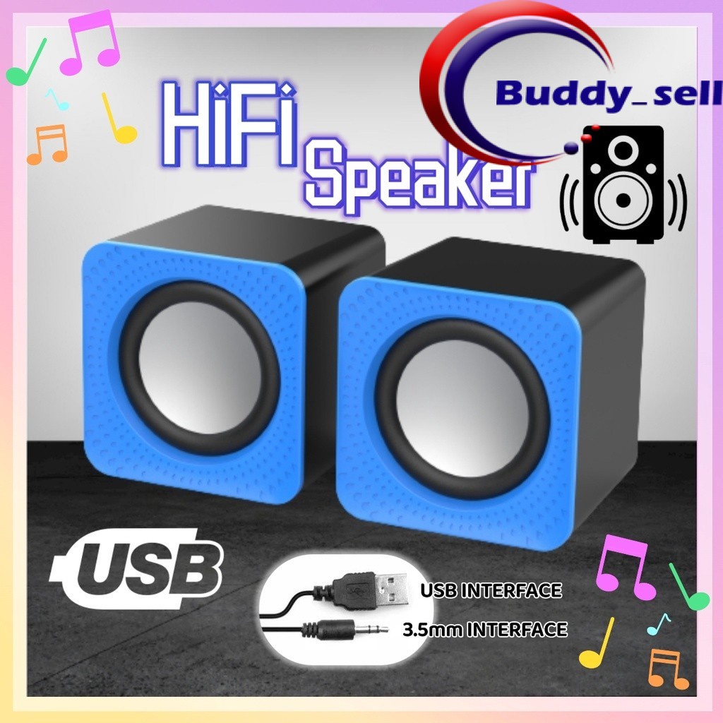 Portable Mini USB Wired Speaker for Laptop PC Handphone Gaming Speakers Digital Audio Bass Music Stereo Volume Control