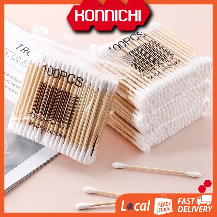 100 pcs/set bamboo cotton bud cotton swab medical ear cleaning wooden stick cosmetic cotton swab cotton bud makeup