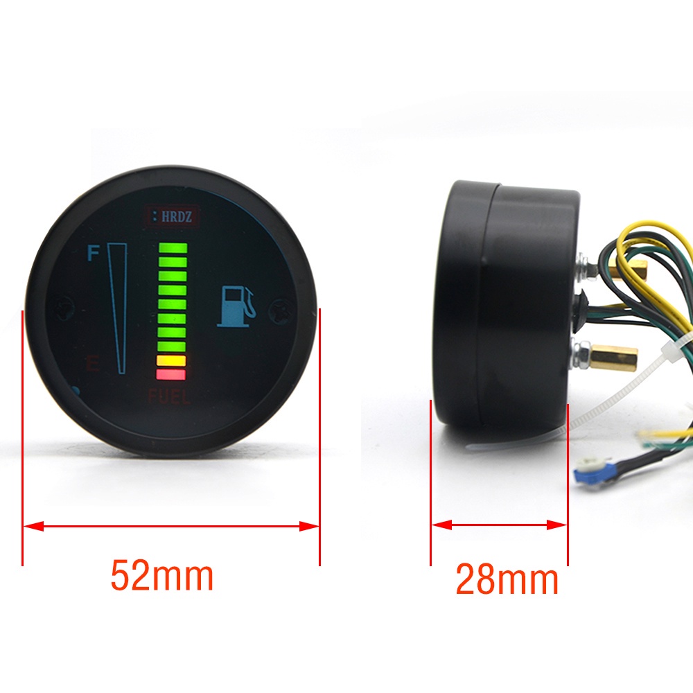 Versatile Quality DepoTuning 2" 52mm Car Motorcycle Fuel Level Gauge Green LED Moto Meter Sensor 12V /24V Aluminum Al... - Image 4