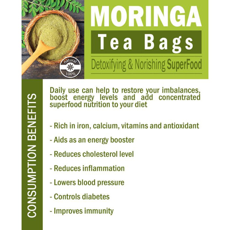 Trendy Travel Tempatan MORINGA TEA : TEH DAUN KELOR ISI 30 BAG x1 Portable - Image 5