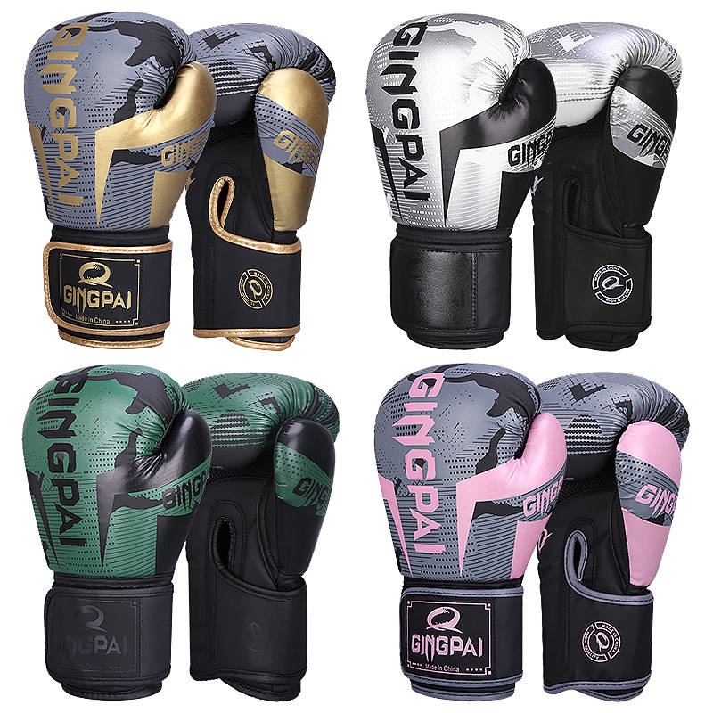 6Oz 8Oz 10Oz 12Oz Boxing Glove Adult Men and Women Sanda Fight Training Boxing Gloves Children Sand Bag Fighting Wear-Resistant Dirty Professional Thick Boxing training supplies