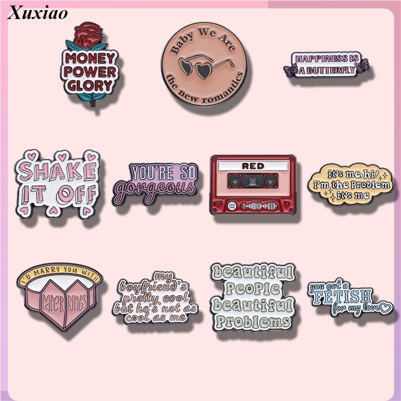 Creative Taylor Swift Music Album Song Metal Badge Clothing Accessories Romantic English Text Backpack Badge Souvenir Gift for Friends