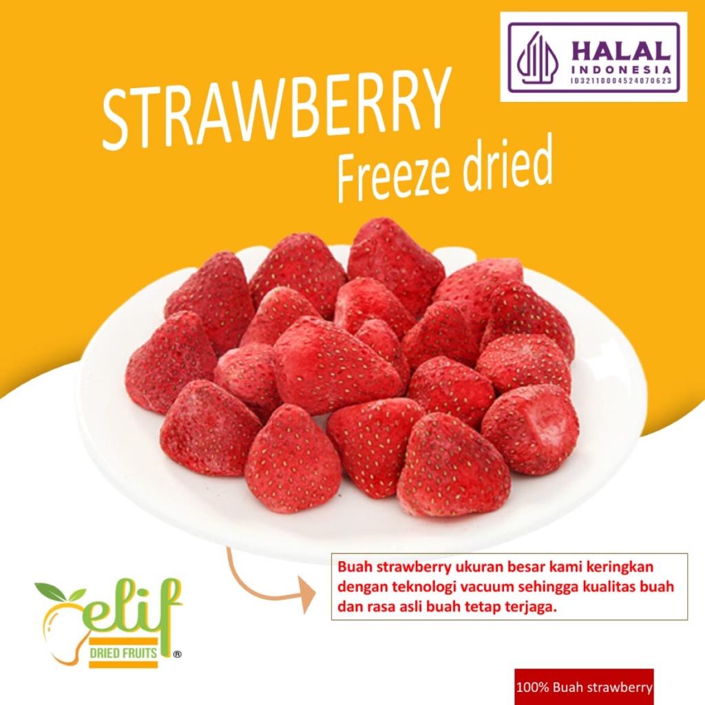 Versatile Must ELIF DRIED FRUITS Freeze Whole Strawberry Diced Crisp Kering Utuh Krisp v1 - Image 3
