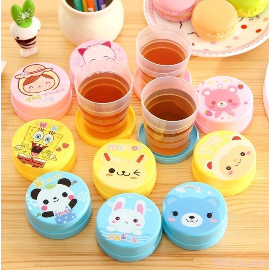 【Hot】Kids foldable cup cawan lipat cartoon cute comel cawan Budak travel portable outdoor picnic