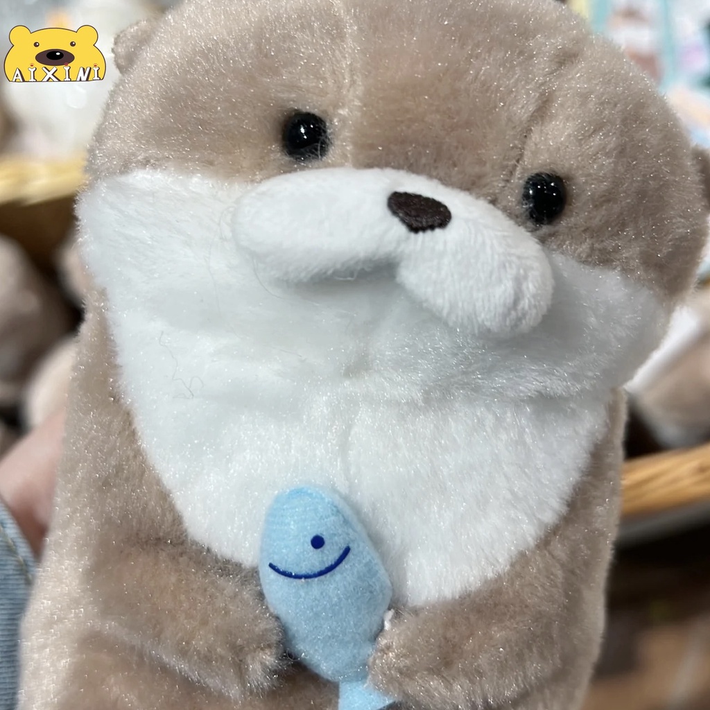 Purpose Multi 水獭抱鱼公仔New Amuse Small Otter Holding Fish Plush Pendant Cute Little Ultra Soft Toy Birthday ... - Image 2