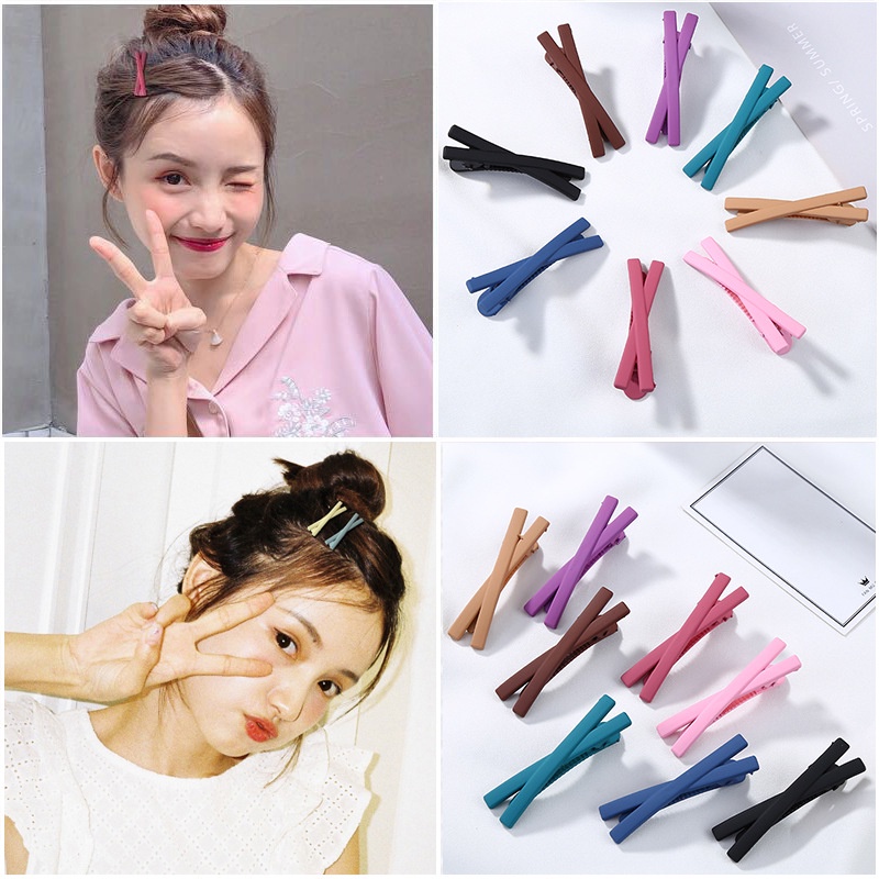 Korean Cross Hairpins/Colorful X Matte Bangs Hairpins/Hair Pins Cross Fashion Accessories Women Kids Clip Ribbon Gifts For Friends