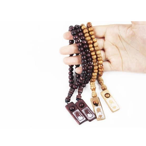 KAYU Wooden TASBIH Contains 33 Pieces Of Prayer Beads SOUVENIR Hajj Umrah MUSLIM