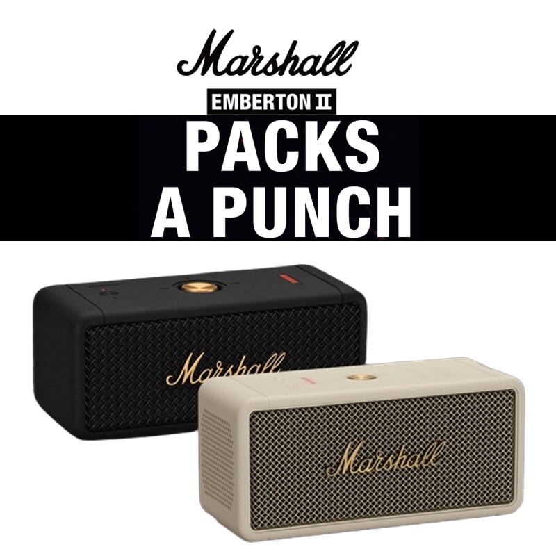 New Marshall Emberton II Wireless Bluetooth Speaker Bass Portable Waterproof Speaker