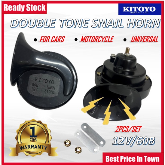 Kitoyo Car Horn Double Tone Horn 12V/60B Hon Kereta Car Accessories Horn Proton Perodua Honda Toyota 1 Year Warranty