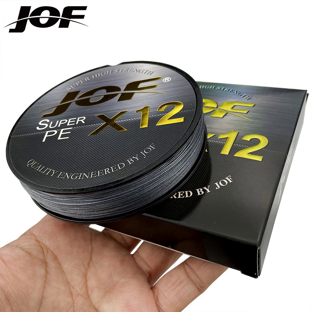 JOF 500M 300M 100M Fishing Line 12 Strands Braided Fishing Line 25-92LB for Carp Fishing PE Line Fishing Tackle Tali Pancing Braided Fishing Line Benang Pancing