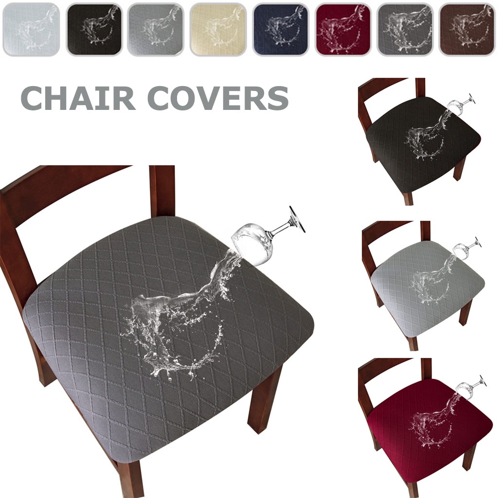 Thick Stretch Chair Cover Removable Waterproof with Fixed Rope Stretch Spandex Seat Cushion Slipcover Jacquard Chair