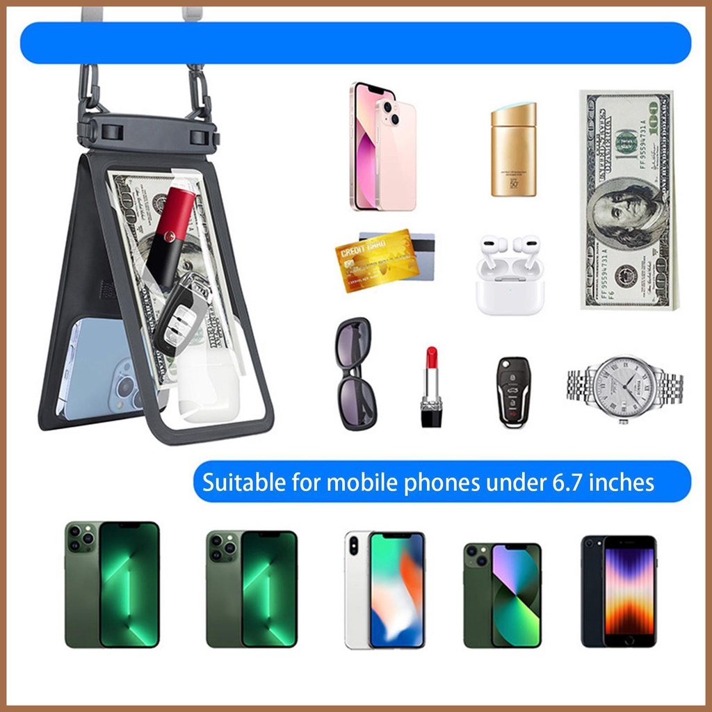 Style Casual Hanging neck double warehouse waterproof mobile phone bag outdoor rafting touch screen 2 Travel - Image 2