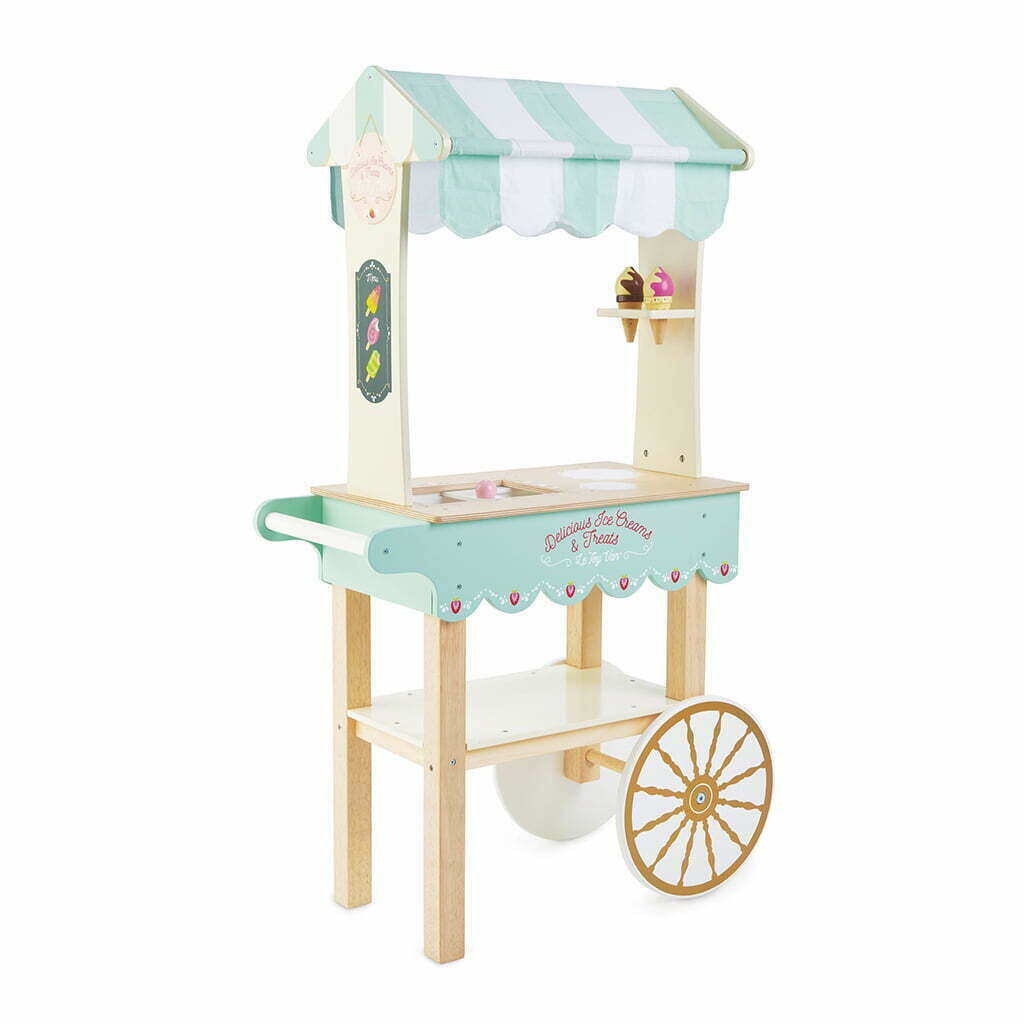 Le Toy Van Ice Cream Trolley Children's Eco-Friendly Wooden Toys Imaginative Play for Ages 3+