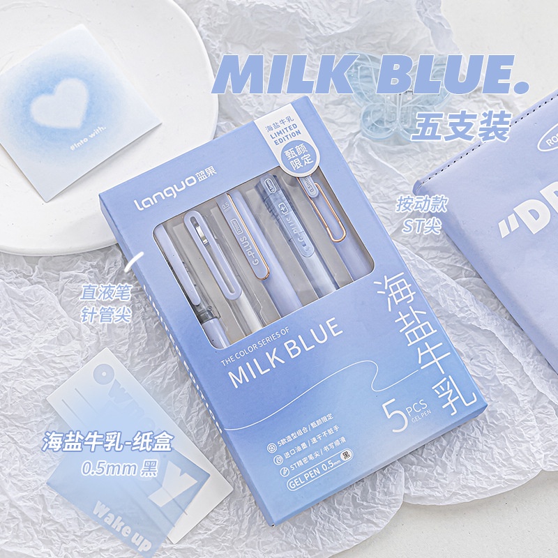 Multi Essential 5pcs/set Ins Simplicity Gel Pen Korean Solid Color 0.5MM Black Cute Pens Lovely Stationery School Stu... - Image 4