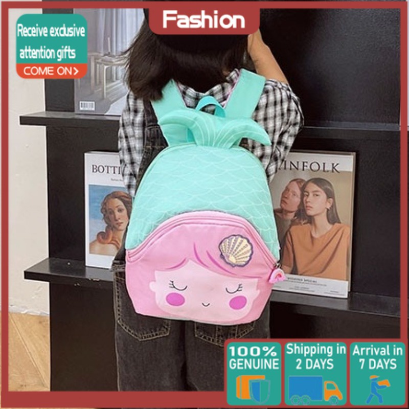 Facety Cartoon Mermaid Girl Child Backpack cute fishtail mini School Kindergarten Fashion Shoulder Bag