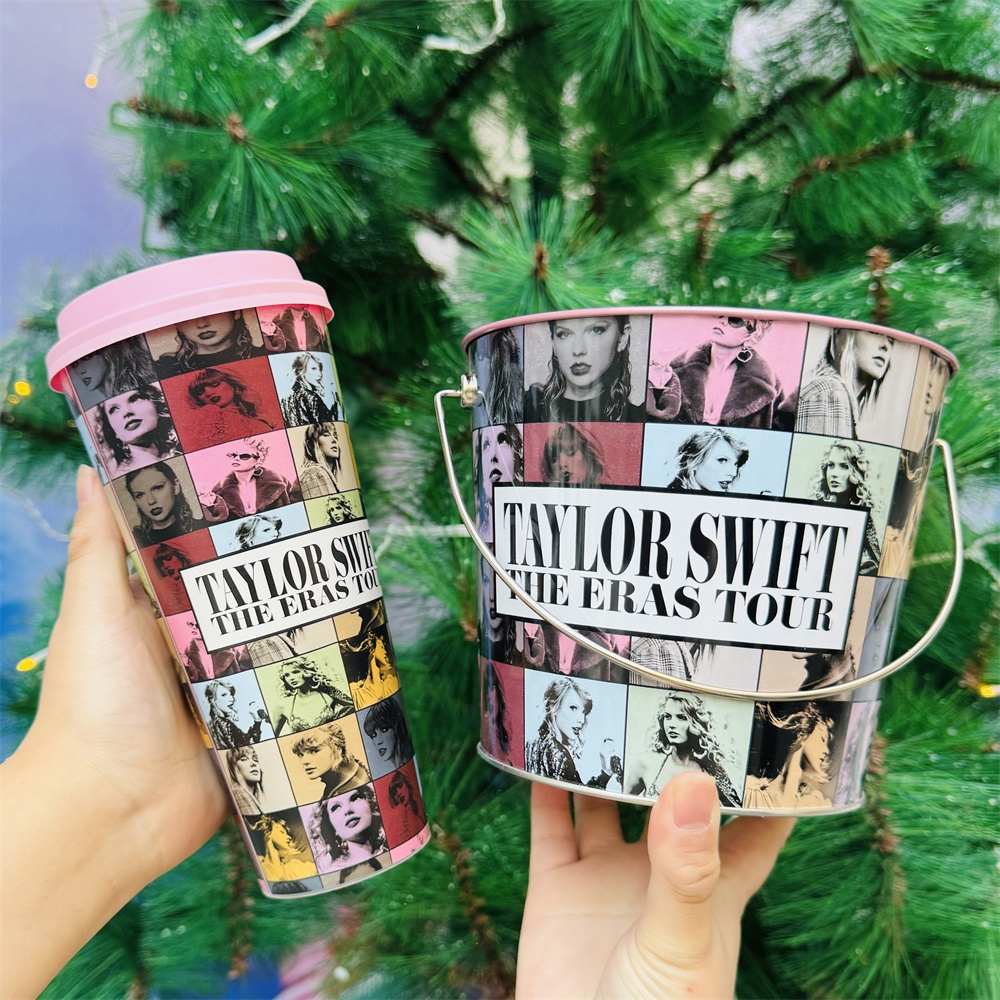 【Ready Stock】Taylor Swift The Eras Tour Merch Ori GSC Tumbler & Bucket Movie Popcorn Bucket Double Layered Straw Cup Couple Collection Gift