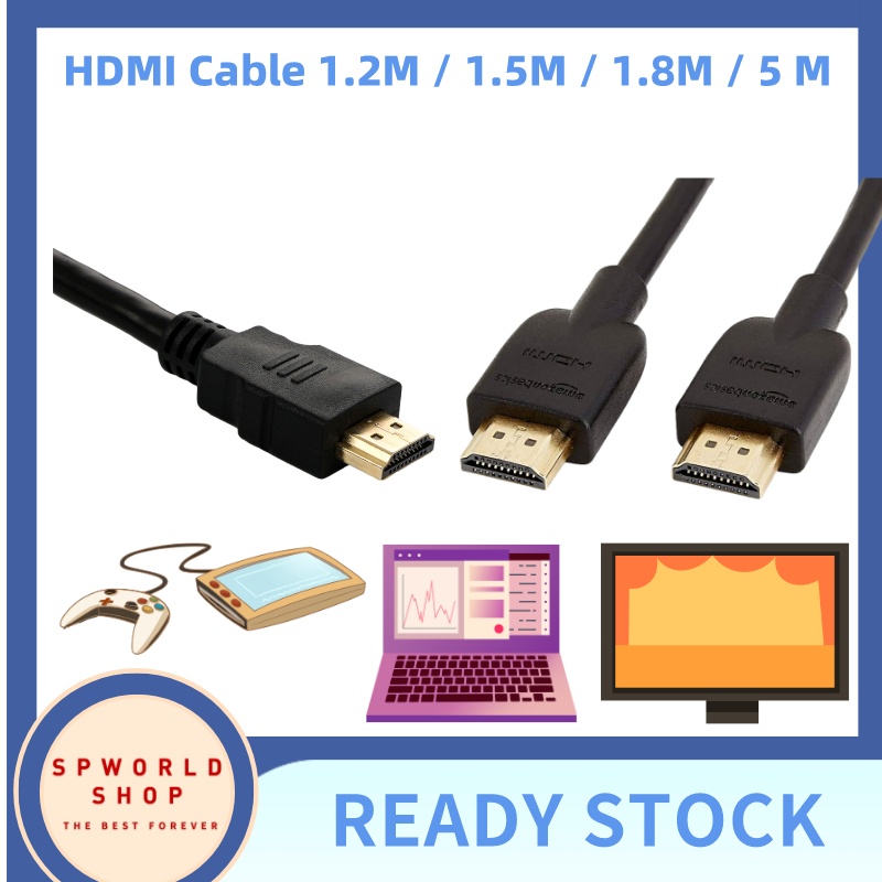 READY STOCK!!! 4K/1080 HDTV / HDMI Cable 1.2M / 1.5M / 1.8M / 5 M / (HIGH-SPEED) FOR Mytv Astro PC L