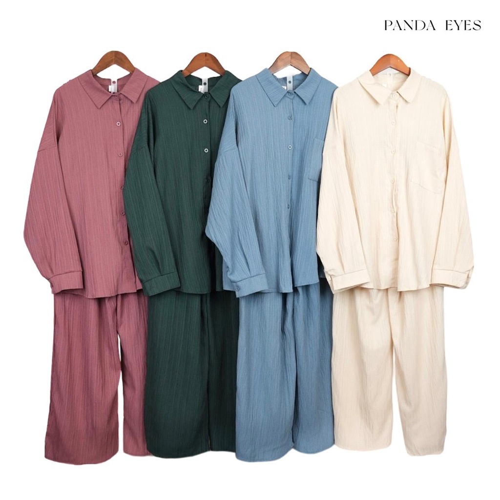 PANDAEYES SET PANTS IRONLESS (CLO-CNCX4501BLLP) Baggy Casual