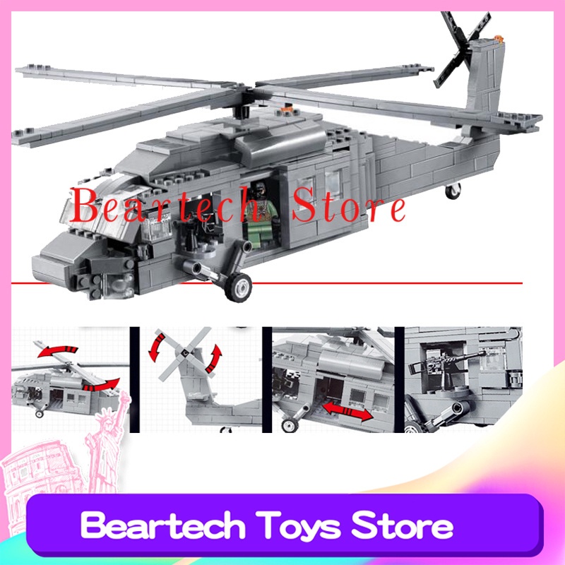 Lego Military Black Hawk Helicopter Airplane Building Blocks DIY Boy Toys 2114