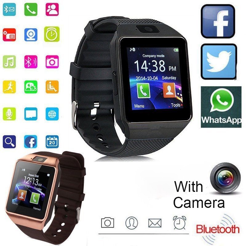 SmartWatch DZ09 bluetooth smart watch with camera 2G TF card slot phone for Android i os