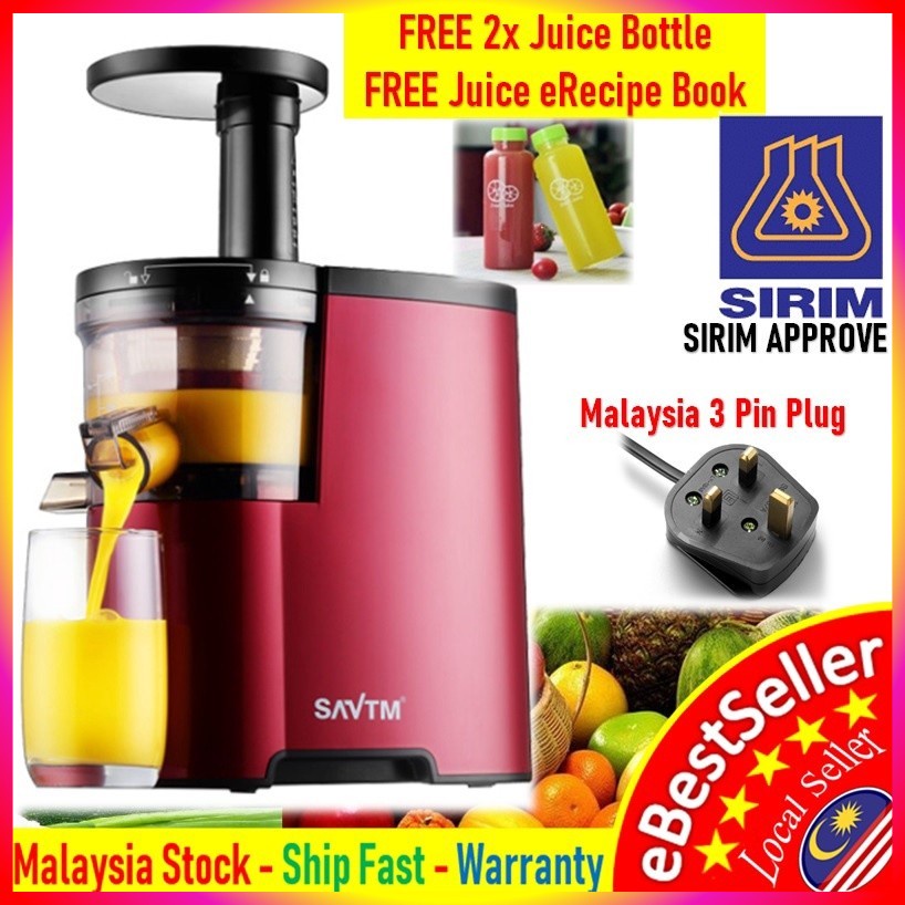 🔥🔥 SIRIM SAVTM JE-07 Slow Juicer 100% Fresh Fruit Juice Extraction Blender Maker AMGO