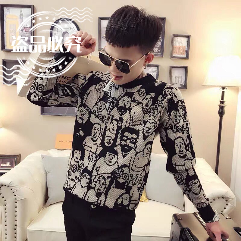 sweater men s spirit guy striped Korean style trendy personality 2020 autumn and winter clothing bottoming shirt social line clothes--sweater lelaki berjiwa lelaki berjalur gaya Korea keperibadian bergaya 2020 pakaian musim luruh dan musim sejuk baju keme