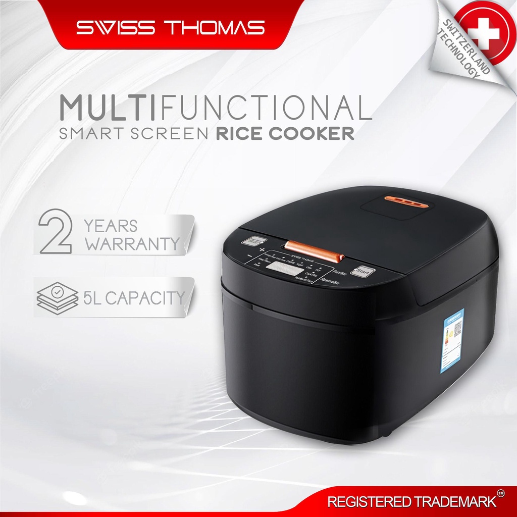 SwissThomas Multifunction Digital Rice Cooker Periuk Nasi Capacity Besar Non Stick Cooking Pot Mee Pot (5L)