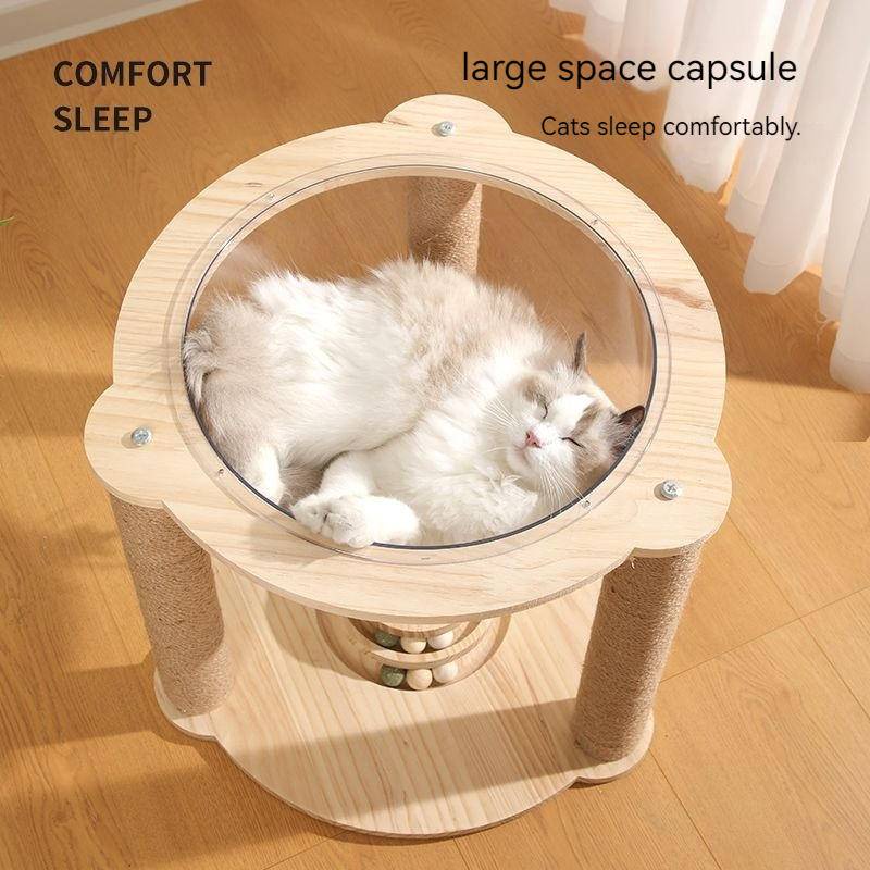 wear-resistant and does not shed debris. Cat toys are self soothing and relieve stress. Claw board, cat climbing frame, space module, cat nest, integrated grab column