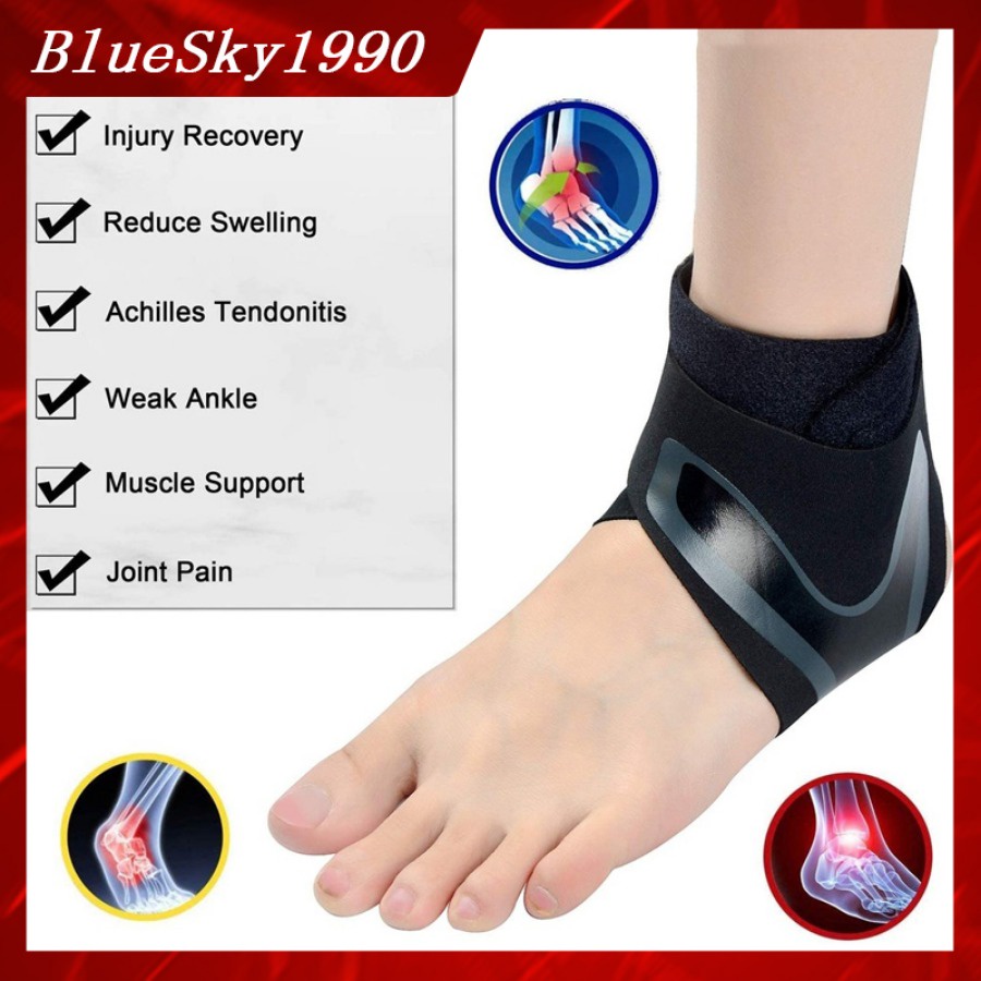 【READY STOCK】2 PCS Unisex Ankle Support Sports Foot Guard Adjustable Pelindung Kaki Gym Protective Gear Injury Guard Lutut Outdoor