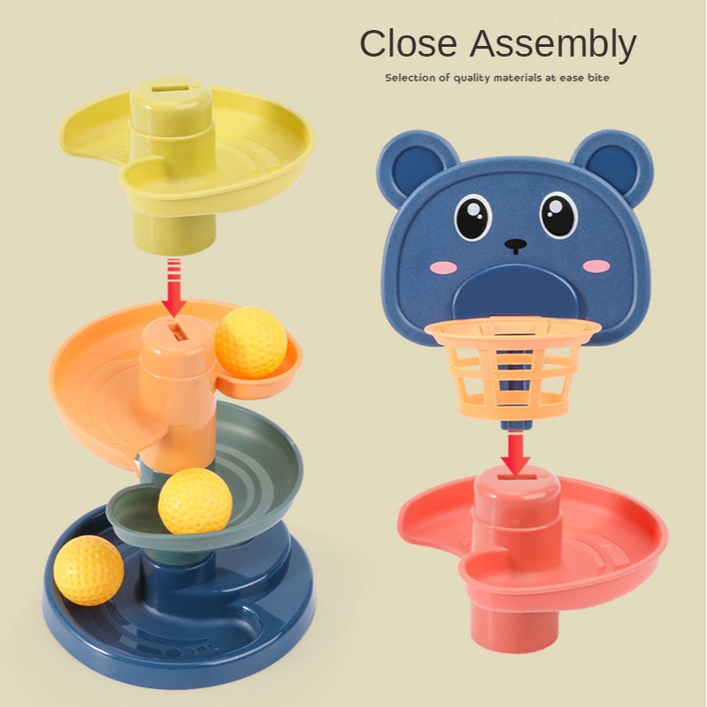 Reliable Essential Baby Educational Toys Children's Sliding Ball Tower Baby's Folding Basketball Table Games Shooting... - Image 3