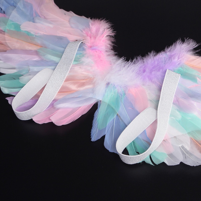 Multi Reliable Angel Costume Baby Girl Rainbow Wings Feather Unicorn Kids Birthday Cosplay Party Pho Purpose Must - Image 3
