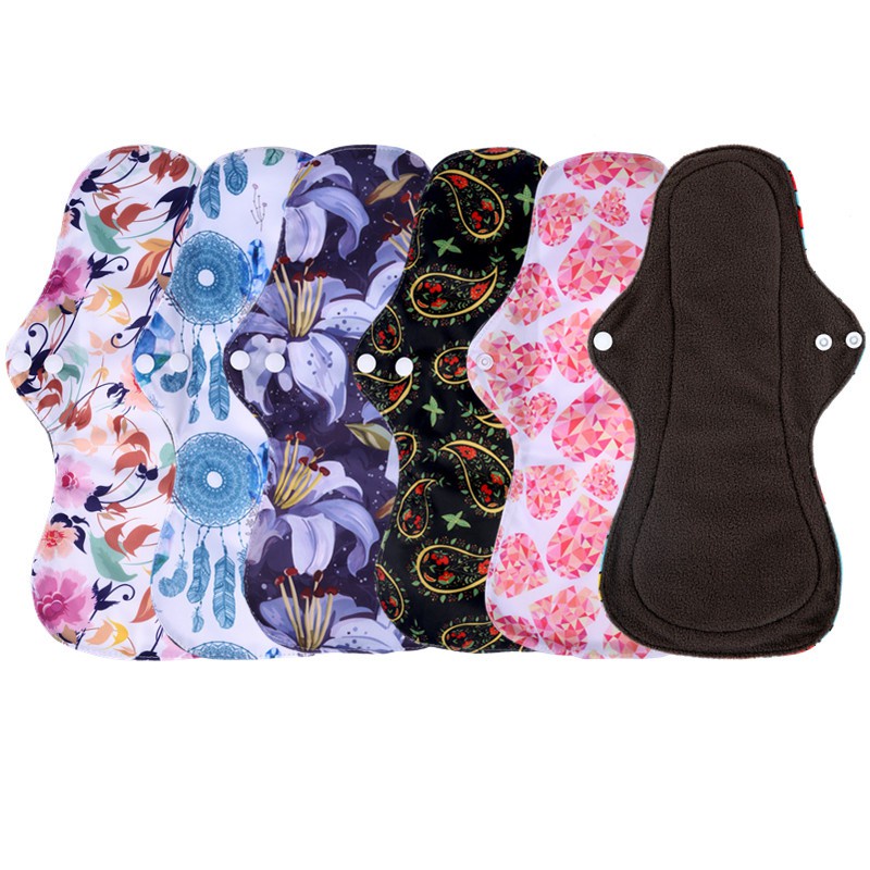Purpose Versatile Bamboo Charcoal Reusable Heavy Flow Menstrual Cloth Pads - Image 4