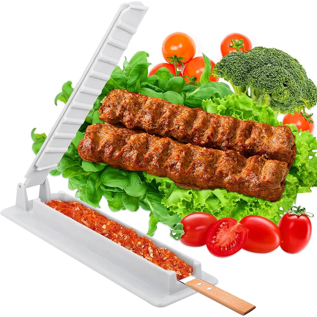 Kebab Maker Press, Kabob Maker Barbecue Skewers, Manual Kebab Press Kabob Mould Form Your Kofta Kebab Like a Traditional Chef Handmade Kebab, Turkish Kebab, Barbecue Skewer Mold
