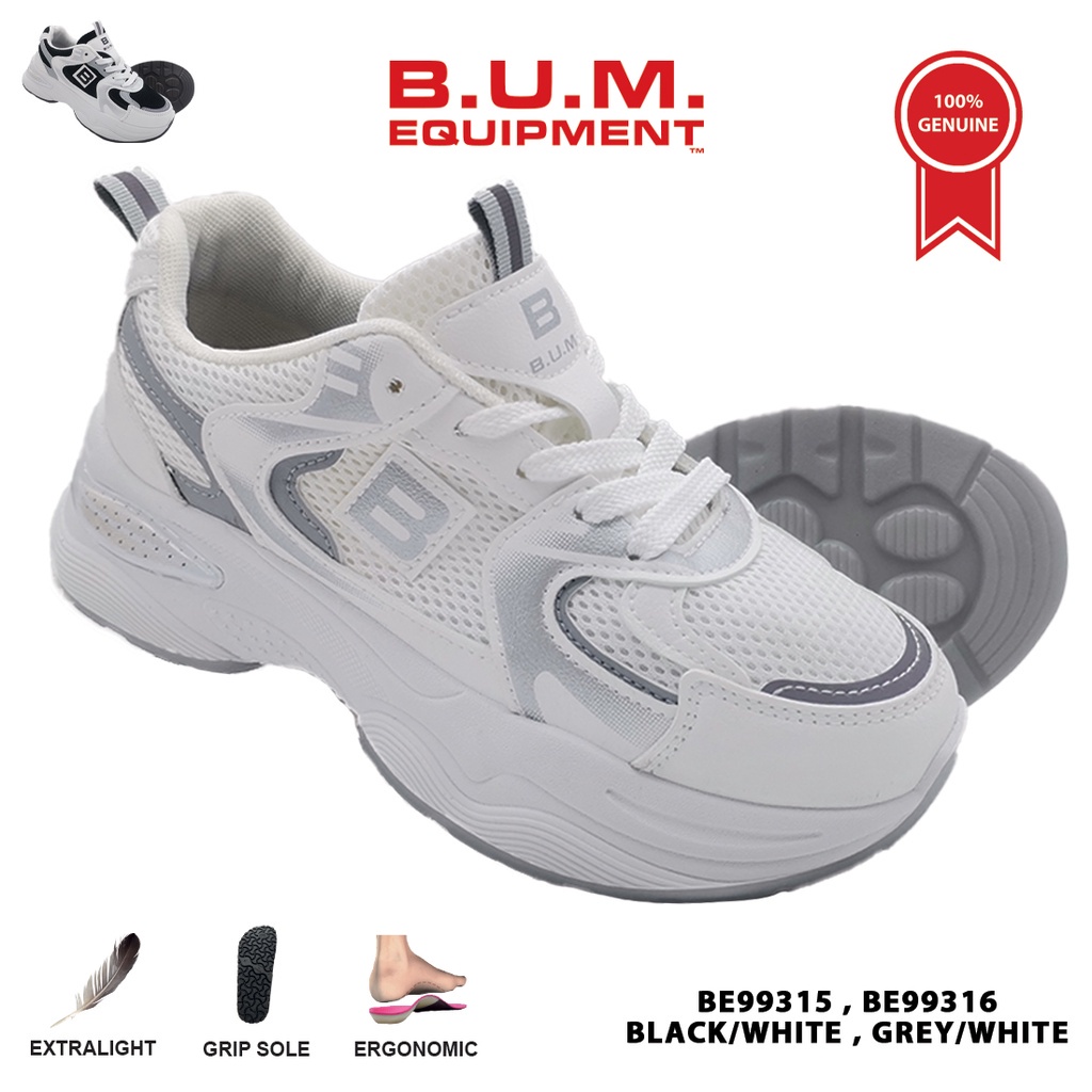 BUM Equipment Women's Sport Shoes BE99315 / BE99316 (Black/White & Grey/White) Sneakers / Kasut Sukan / Kasut Wanita