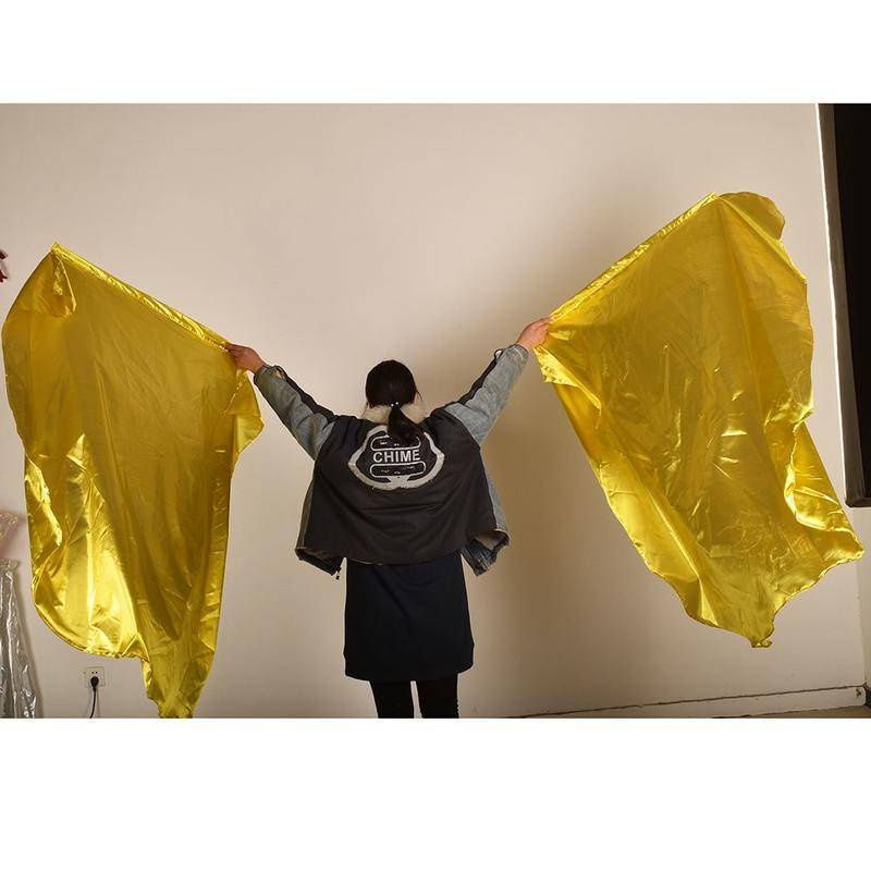 XTopDays|Hard Pole Flag Monochrome Worship Hand Waving Dance Props Gospel Christian Golden White Transparent Wings Games