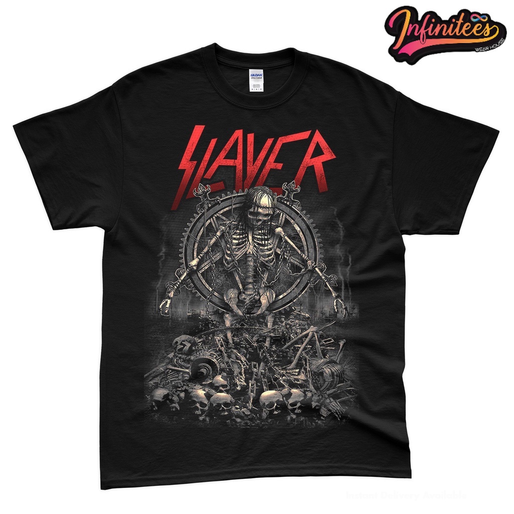 [UNISEX] Tshirt 100% Cotton GILDAN READY STOCK VINTAGE BAND TSHIRT SLAYER DEATH SENTENCE