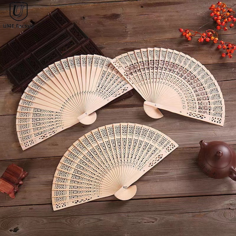 Vintage Folding hand fan chinese home art gift Bamboo traditional fan vintage retro Original Wooden Wedding Bridal Party home things kipas tangan cina Ornament 折扇 中國扇子