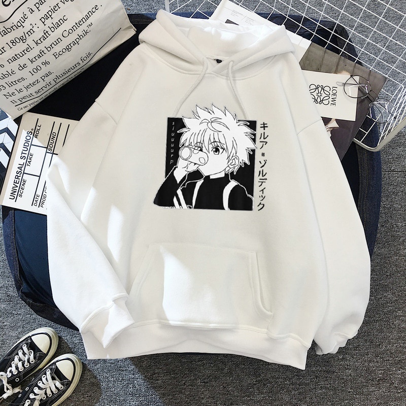 Durable Quality Kawaii Hunter X Hoodies Sweatshirt Killua Zoldyck Anime Manga Black Bluzy Tops Clothes - Image 5