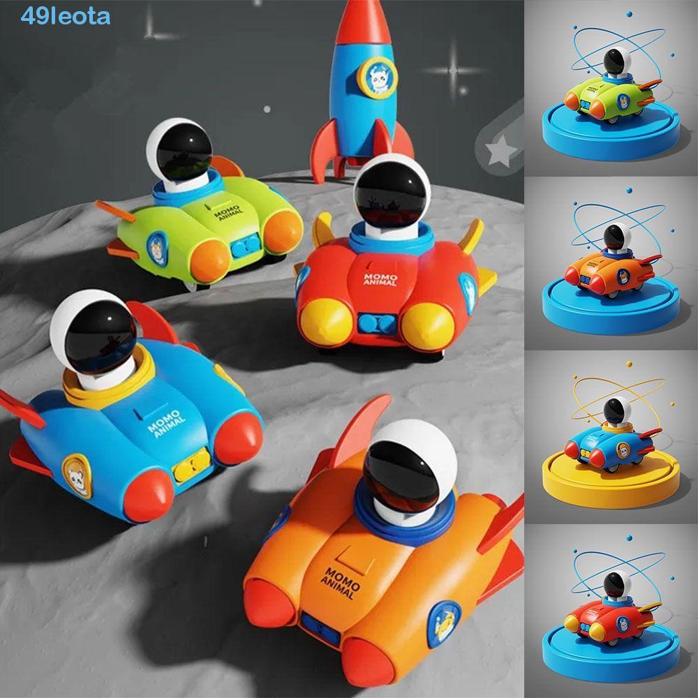 LEOTA Press and Go Toy Cars, Astronaut Wind-up Cars Rocket Car Toys, Creative Cartoon Space Plastic Models Toy