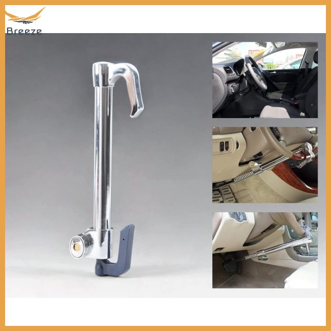 Versatile Have breeze Universal Steering Wheel Brake Lock Anti-theft Retractable Double Hook Car Clutch Pedal Must Pu... - Image 5
