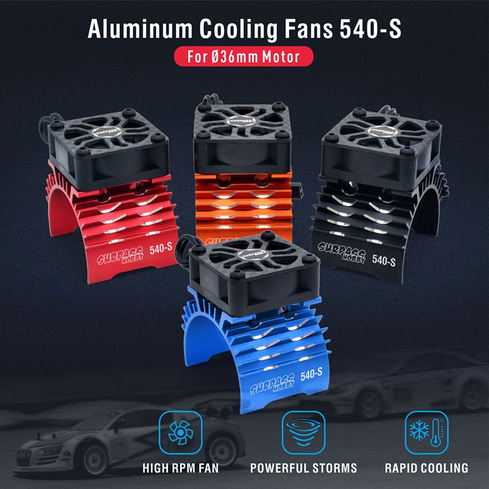 Essential Multi SURPASS HOBBY RC Motor Fan Cooling Heatsinks 380 390 540 550 Brushless 28/29/36mm - Image 3